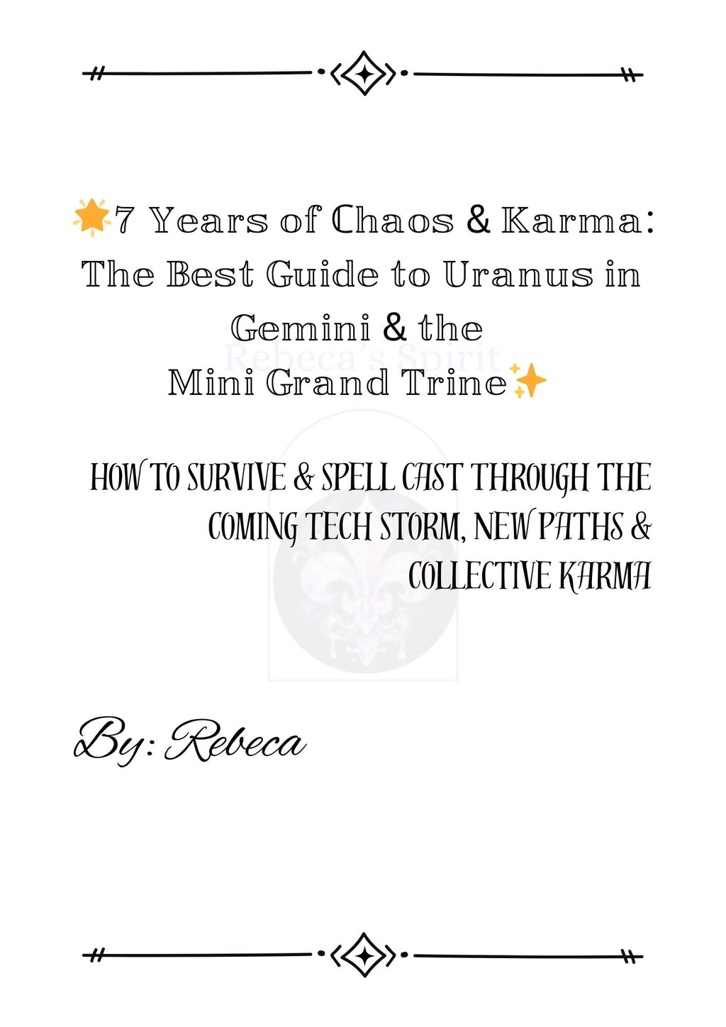 Book cover with text about '7 Years of Chaos & Karma' and astrological concepts.